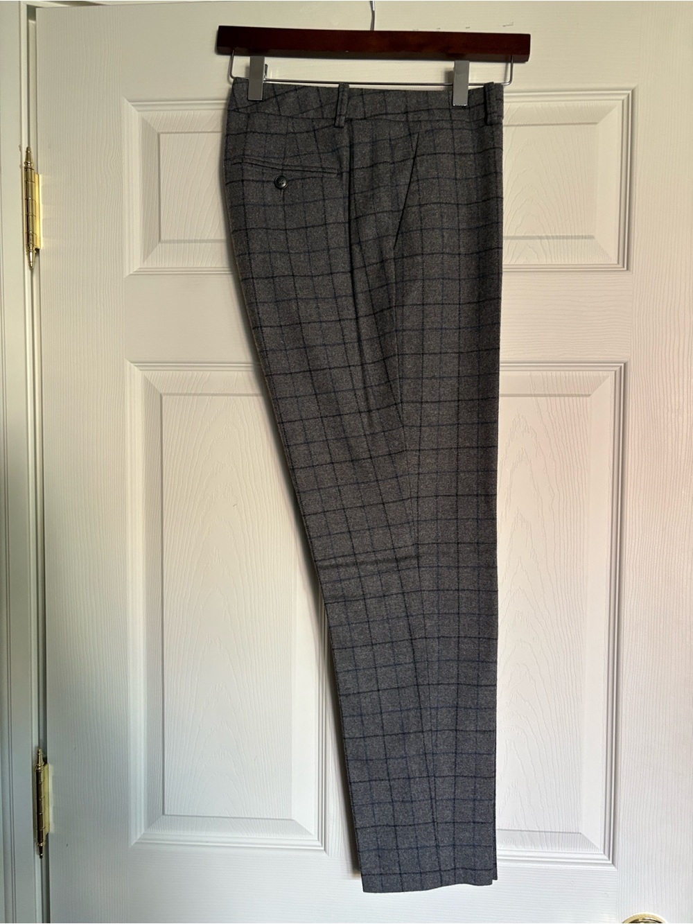 Theory Charcoal Windowpane Ankle Trousers